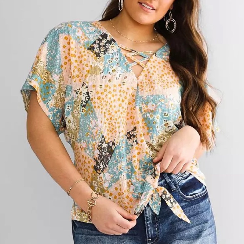 Daytrip Multicolor Patchwork Blouse
